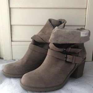 Light Brown Faux Fur Heeled Boots